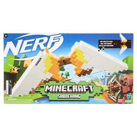 UPC: 0195166163277 | Nerf Minecraft Sabrewing Motorized Bow Kids Toy Blaster for Boys and Girls with 8 Darts