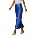 thumbnail image 3 of Roncen Women's Satin Maxi Skirts High Waisted A Line Long Skirts Elegant Office Skirts, 3 of 6