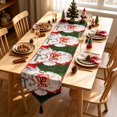 thumbnail image 6 of Christmas Table Runner, Vintage Santa Claus Printed Table Runner with Black Tassel Tip 丨 Holiday Dining Table Kitchen Family Xmas Party Decor, 91"x13", 6 of 9