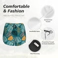thumbnail image 6 of Xecao's Tropical Leaves for a double-layer running short for women, perfect for gym, tennis, and more, featuring a convenient pocket., 6 of 9