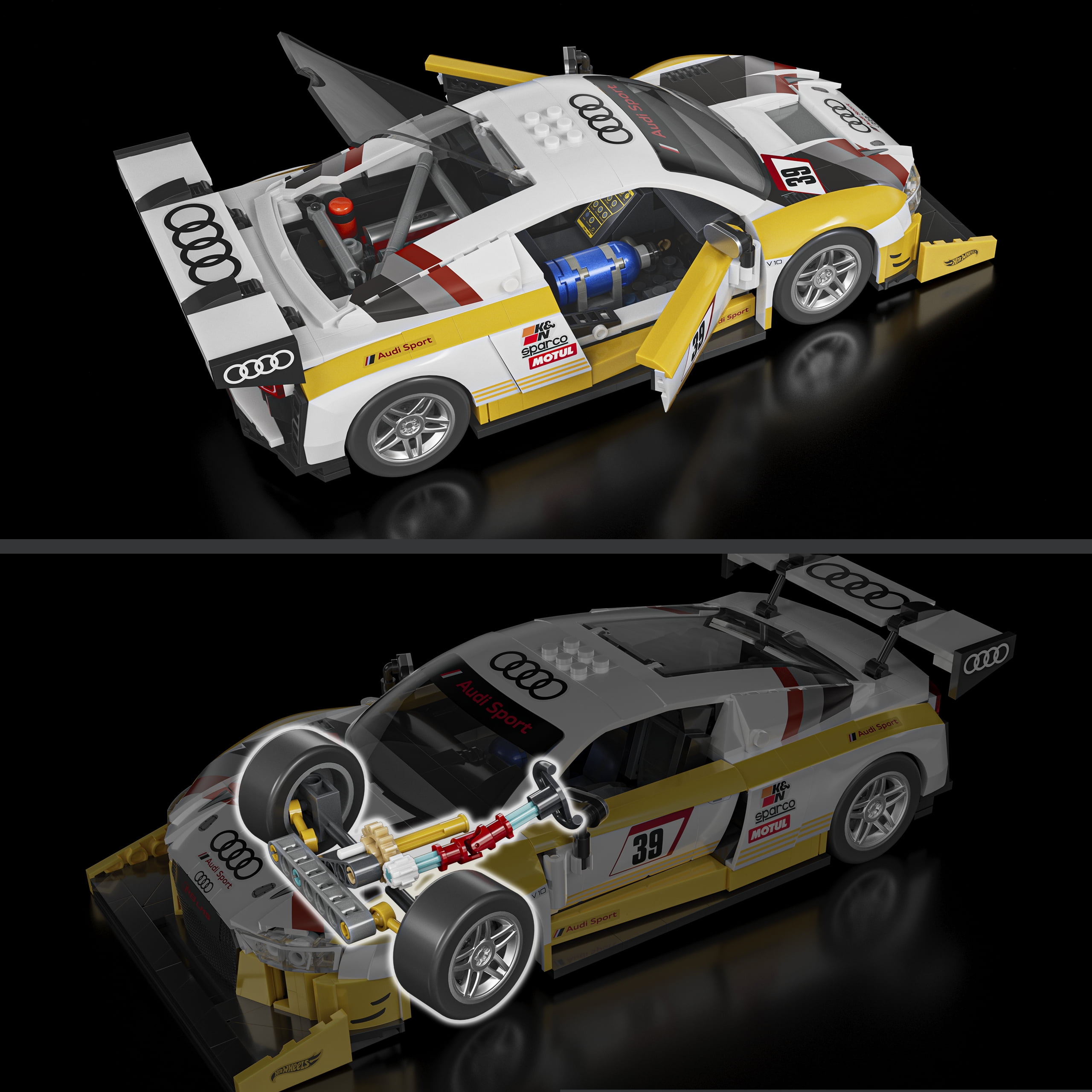 Hot Wheels ‘15 Audi R8 LMS Building Mattel Brick Shop Hot Wheels '15 Audi R8 LMS Building Toy Kit