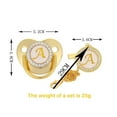 thumbnail image 2 of DPTALR Baby Pacifier 26 Letter Name Initials Clip Silicone Baby Pacifier Golden Shiny Newborn Pacifier, 2 of 5