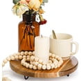thumbnail image 4 of ABCISI Decorative Round Wood Riser for Display, 10 inch Acacia Wood Pedestal Stand Farmhouse Kitchen Decor Tray Coffee Table Bathroom Counter Organizer for Plant Pot, Candle, Perfume, Cake, Lamp, 4 of 8