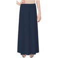 thumbnail image 2 of Women's Stretch Cotton Knit Panel Maxi A-Line Skirt, 2 of 8