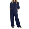 thumbnail image 2 of Wowcloth Women's Hoodie and Sweatpants Set, Round Neck Loose Fit Pullover with Drawstring Waistband Pockets, Casual Cotton Lounge Wear for Daily Exercise and Home, 2 of 9