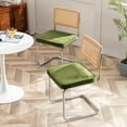 thumbnail image 4 of Zesthouse Rattan Dining Chairs Set of 2, Velvet Upholstered Dining Chairs with Cane Back and Chrome Legs, Mid Century Modern Kitchen Side Chairs for Dining Living Room, Green, 4 of 9