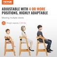 thumbnail image 2 of VEVOR Comedero Ajustable Convertible de Madera, Cojín Alto para Comer y Crecer, Asiento Elevador de Comedor Portátil para Bebés, Silla para Niños Pequeños de Madera de Haya, Natural, 2 of 5