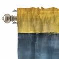 thumbnail image 4 of Yellow Blue Color Block Curtain Valances Set Modern Style Oil Painting Kitchen Curtains 36&nbsp;inch Length Rod Pocket Valance and Tiers 3 Piece Set Small Bedroom Bathroom Laundry Decor, 4 of 9