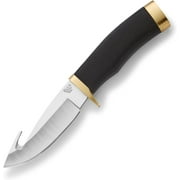 Buck Knives 691 Buck Zipper Hunting Knife, 4-1/4" Drop Point Guthook Blade, Rubber Handle, 6.6 oz