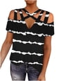 thumbnail image 1 of Birdeem Blouse à Manches Courtes Mode Décontractée Imprimée Col en V Épaules Dénudées pour Femmes, 1 of 4