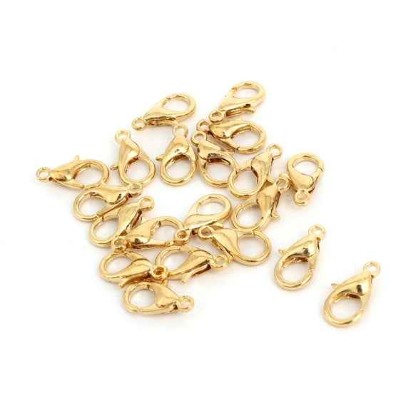 Bracelet Chain Findings Gold Tone Lobster Claw Parrot Clasps 12mm 20 Pieces