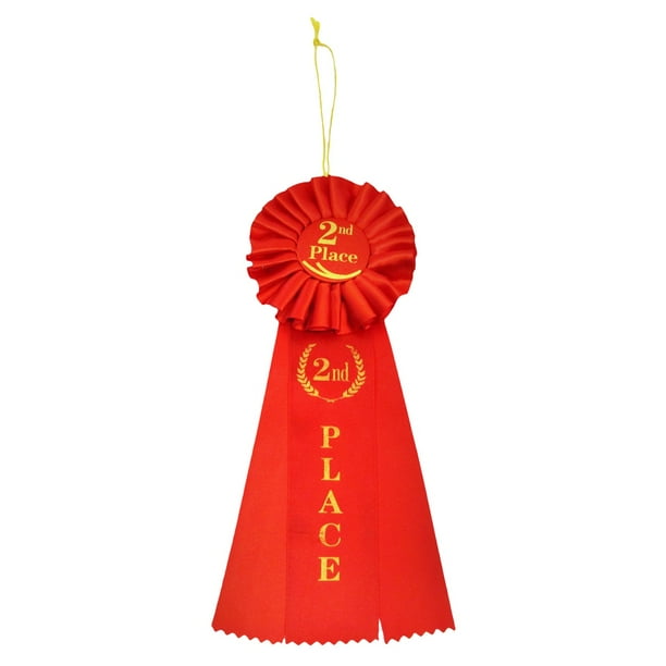 2nd Second Place Deluxe Red Award Ribbon Premium Rosette Trophy School Sports Class Medal Walmart Com