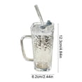 thumbnail image 3 of Dvumao 8oz Glass Cup with Handle & Lid, Borosilicate Drinking Glass with Straw for Iced Coffee, 3 of 7