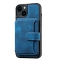 thumbnail image 5 of Nalacover Case Compatible with iPhone 14, Detachable Wallet Pocket with Credit Card Holder, Back Flip Premium Leather Magnetic Clasp Kickstand Cover For iPhone 14 - 6.1", Blue, 5 of 7