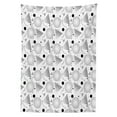 thumbnail image 3 of Ambesonne Modern Tablecloth Rectangular Table Cover, Circles Memphis Style, 60"x90", Black and White, 3 of 4