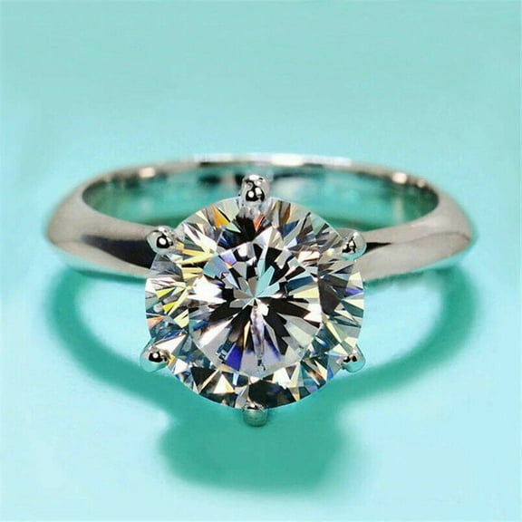 2Ct Round Cut Lab Created Diamond Solitaire Engagement Ring 14K White Gold Plated