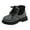 Black, variant on Toddler Girl Lace up Zipper Waterproof Ankle Leather Boots