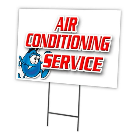 AIR CONDITIONING REPAIR & SERVICE 12"x16" Yard Sign & Stake outdoor plastic coroplast window