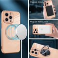thumbnail image 4 of Designed for iPhone 14 Pro Max Case for Women & Girls [Compatible with MagSafe] Luxury Plating Gold Bumper Phone Cover Full Camera Protection Cover for iPhone 14 Pro Max 6.7 Inch-Pink, 4 of 6