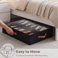 thumbnail image 2 of 2-Pack Under Bed Shoe Organizer for 24 Pairs with 18 Travel Bags & 1 Washing Bag, Large Storage Containers with Clear Lid & Adjustable Dividers, 2 of 8