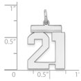 thumbnail image 2 of Auriga 925 Sterling Silver Rhodium-plated Polished Number 21 Charm for Women (L-21mm, W-16mm), 2 of 6
