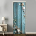 thumbnail image 5 of Beach Door Curtains for Doorways, Starfish Conch Shell Nautical Blue Wood Plank Grommet Thermal Insulated Curtain Window Treatment, Room Divider Curtain Closet Curtain, 1 Panel, 52 x 72 Inch, 5 of 6