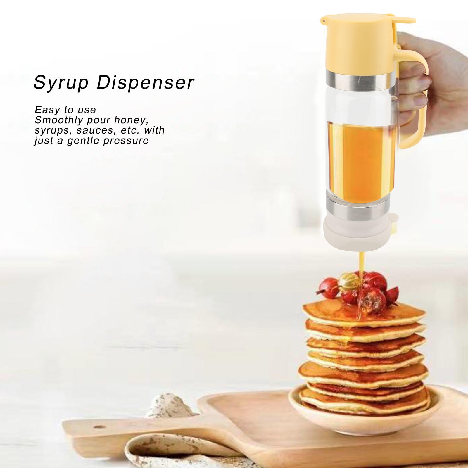 BIMZUC 300 ml Leak‑Proof Glass Syrup Dispenser – No‑Drip, Heat‑Resistant, Multi‑Use Honey & Sauce Bottle with Handle