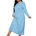 thumbnail image 2 of Ailaofu Plus Size Womens Night Gowns for Sleeping Long Sleeve Sleep Shirts Loose Comfy Pajama Dress Nightgown, 2 of 6