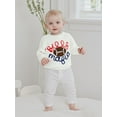 thumbnail image 4 of BemeyourBBs Baby Knit Sweaters Long Sleeve Round Neck Football Embroidery Pullover, 4 of 9