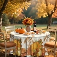 thumbnail image 2 of Nappe Ronde d'Automne pour la Récolte, l'Action de Grâce et Citrouille, Housse de Table Ronde Résistante aux Plis pour Fête, Pique-Nique, Décoration de Souper, 70 Pouces, 2 of 6