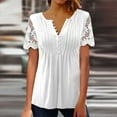 thumbnail image 2 of Camisetas con estampado floral con cuello en V para mujer Blusas femeninas cómodas de encaje con estilo Tops OAVQHLG3B Store lin121212, 2 of 5