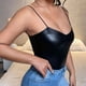thumbnail image 4 of Playeras,Blusas y Tops,Ropa para Mujer Tank Top Para Mujeres Workout Camiseta sin mangas con tiras y con cuello en V para mujer, chaleco Sexy de charol para mujer, Top corto Sexy (Black, XXL), 4 of 7