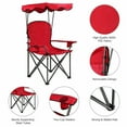 thumbnail image 4 of Costway Portable Folding Beach Canopy Chair W/ Cup Holders Bag Camping Hiking Outdoor Red, 4 of 10