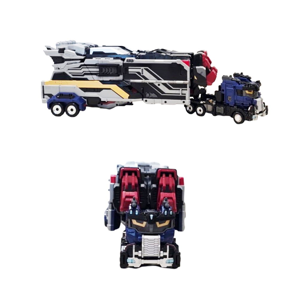 SAMG Metal Cardbot W HEAVY IRON W Transforming Robot Trailer Cargo Truck Car Toy  14.6in 6.3in 17.7in