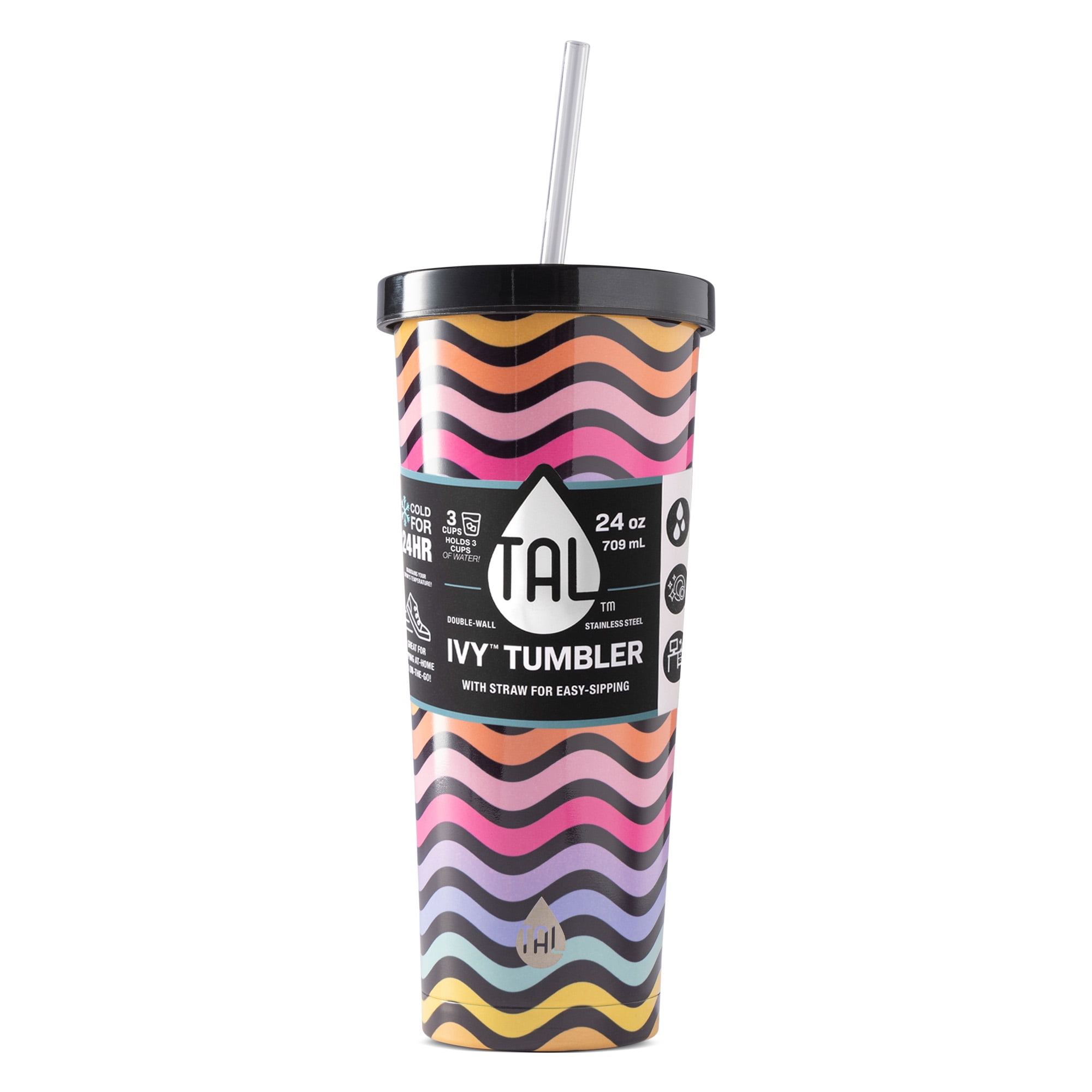 TAL Stainless Steel Ivy Tumbler with Straw 24oz, Rainbow - Walmart.com