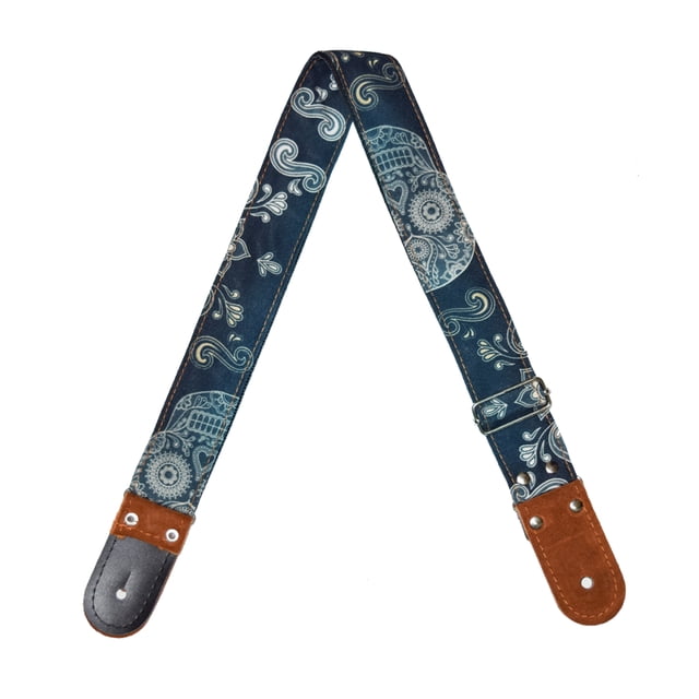 Correa para guitarra Strap o Tahali para guitarra acústica, bajo eléctrico, guitarra eléctrica Kidam Calavera Mexicana