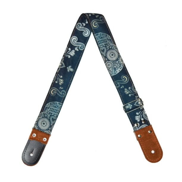 Correa para guitarra Strap o Tahali para guitarra acústica, bajo eléctrico, guitarra eléctrica Kidam Calavera Mexicana