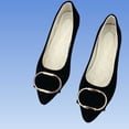 thumbnail image 4 of Purcolt Womens Faux Suede Buckle Flats Dressy Casual Pointed Toe Slip On Ballet Shoes Comfort Elegant Soft Sole Dress Shoes Dailywear for Business Work Office, 4 of 6