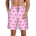 thumbnail image 1 of Balery Pink bows Traje de Baño Estilo Hawaiano para Hombre, Shorts de Secado Rápido con Bolsillos-Large, 1 of 6