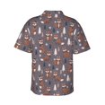 thumbnail image 3 of Goofa Snowflake Fox Hawaiian Shirt for Men, Unisex Summer Beach Casual Short Sleeve Button Down Shirts,Aloha Tropical Floral print shirt-, 3 of 9