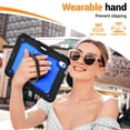 thumbnail image 3 of Case for iPad Air 11 inch M3 2025/M2 2024 (7th/6th Gen), 360 Rotating Stand Handle Shoulder Strap Heavy Duty Shockproof Cover, Dark Blue PC, 3 of 7