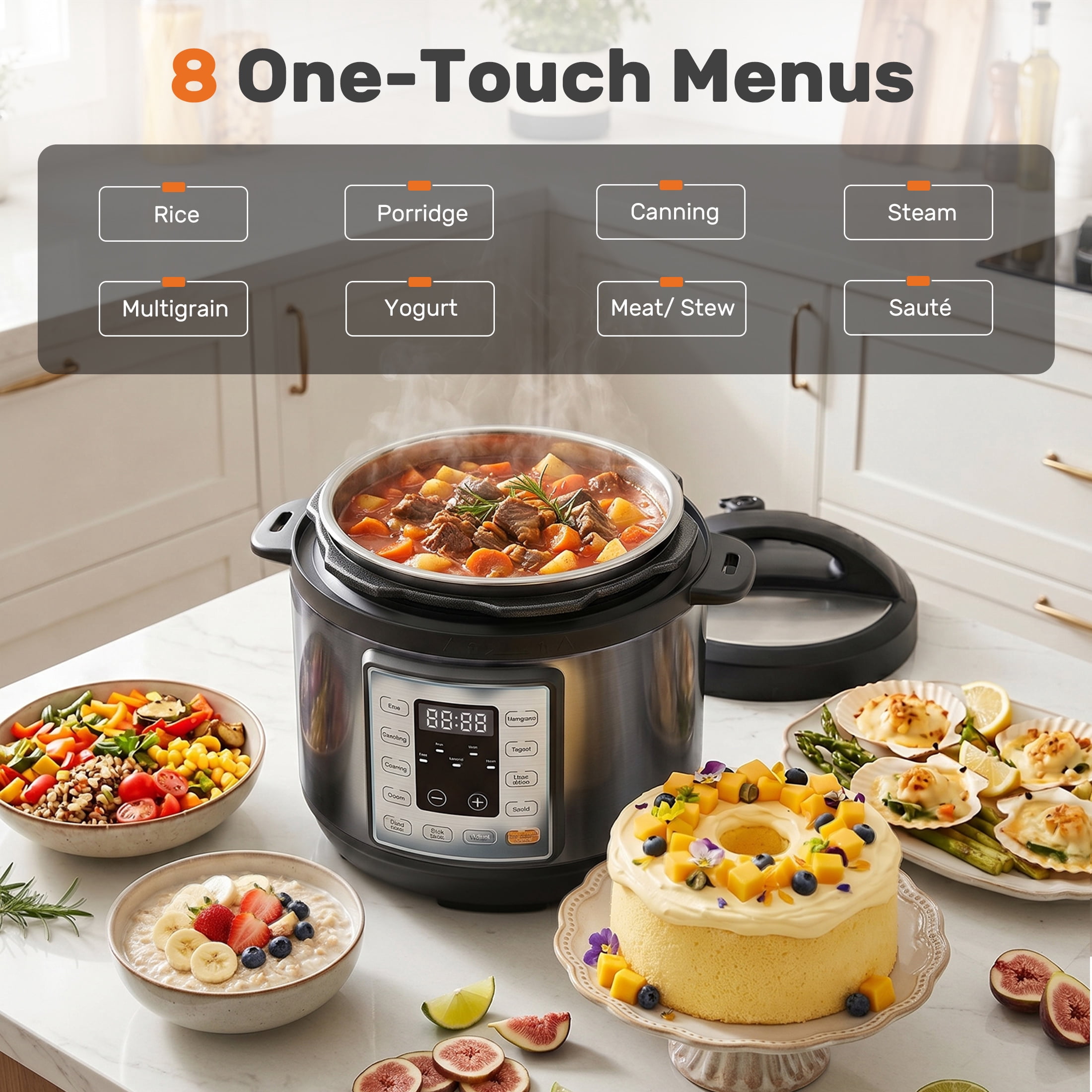 edx 3 Quart Electric Pressure Cooker,Multi-Function Features