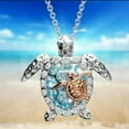 thumbnail image 4 of HOOUN Fashion Women Crystal Chain Necklace Animal Turtle Pendant Jewelry Gifts 2043-Gold, 4 of 9