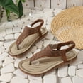 thumbnail image 4 of Under $15 Sandals Women, Xunlbb Fashion Women Low Heels Comfy Sandals Beach Casual Shoes(Brown,Size:39), 4 of 8