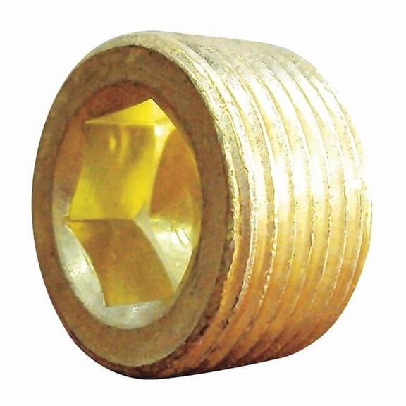 Manufacturer Varies Brass Countersink Plug, MNPT, 3/8" Pipe Size 6AYZ9