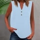 thumbnail image 2 of Camiseta sin mangas de verano para mujer, corte holgado, plisada, cuello en V, sin mangas, fluida, informal, 2 of 5