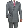 thumbnail image 2 of Hand Tailored 2pc Men's Glen Plaid Pattern Suit, Blazer & Pants w/1 Pair of Socks - Charcoal Gray 44S, 2 of 2