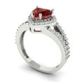 thumbnail image 2 of 1.49 ct Heart Cut Natural Garnet Halo Engagement Ring for Women in 18K White Gold, 2 of 5