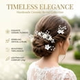 thumbnail image 6 of Miallo White Floral Hair Side Comb with 3 U-Pins, Silver Rhinestone Hair Forks for Communion, Prom & Party Hair Styling Kit, 6 of 9