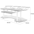 thumbnail image 3 of Wooden Computer Desk with Keyboard Tray and Open Bottom Shelf, Gray, 3 of 3